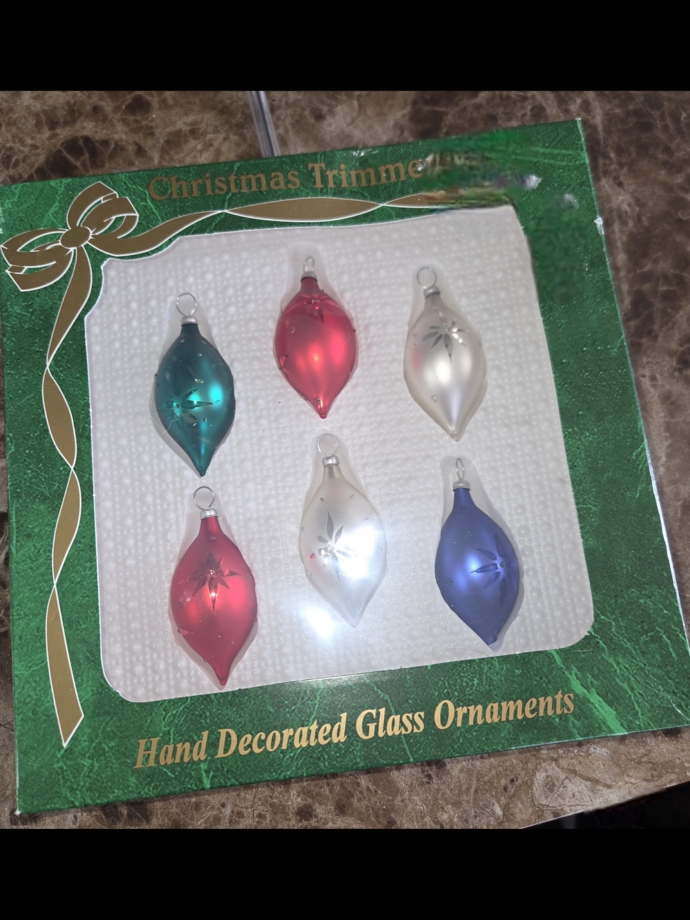 Vintage Bradford Blown Glass Holiday Traditions Ornament Set